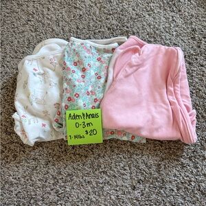 Aden + Anais Floral and Pink Baby Swaddle Trio